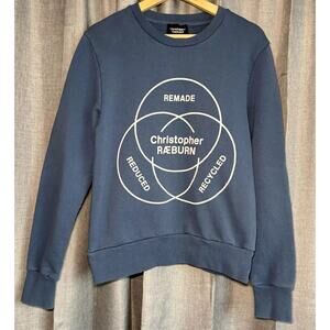 Christopher Raeburn Men's Blue Logo Sweatshirt Size Small